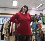 Soft Red / Raspberry Ladies Cashmere cardigan