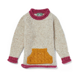 Childrens Roll Neck Sweater | Kangaroo Pocket, Petal colour