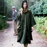 Wool Cape with Plaid Scarf or Convertible Hood