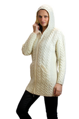 Hooded Zip Aran  Coat HD4025