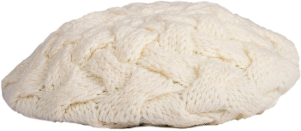 Handknit Intertwined Merino Wool Beret