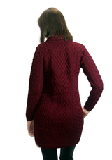 Long Aran Knit cardigan in Merino Wool Z4631