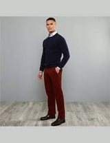 Classic Fit Washed Mens Trousers