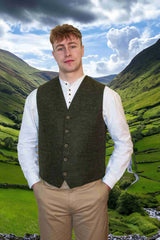 Emerald Isle woollen waistcoat Olive Green 10131