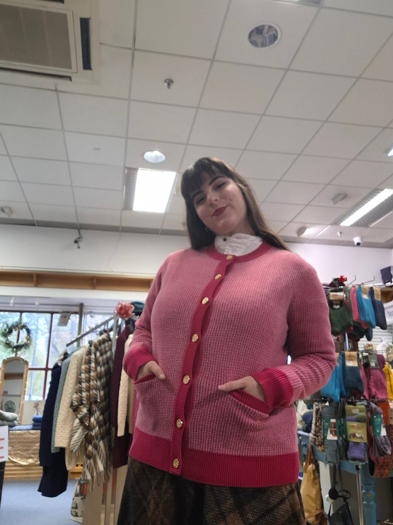 Pink Cherry / Nightsky ladies Cardigan DM177