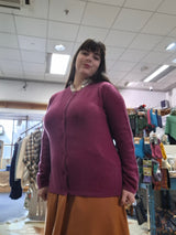 Soft Red / Raspberry Ladies Cashmere cardigan