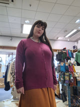 Soft Red / Raspberry Ladies Cashmere cardigan