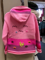 Childrens Cardigan with a hood – Pink