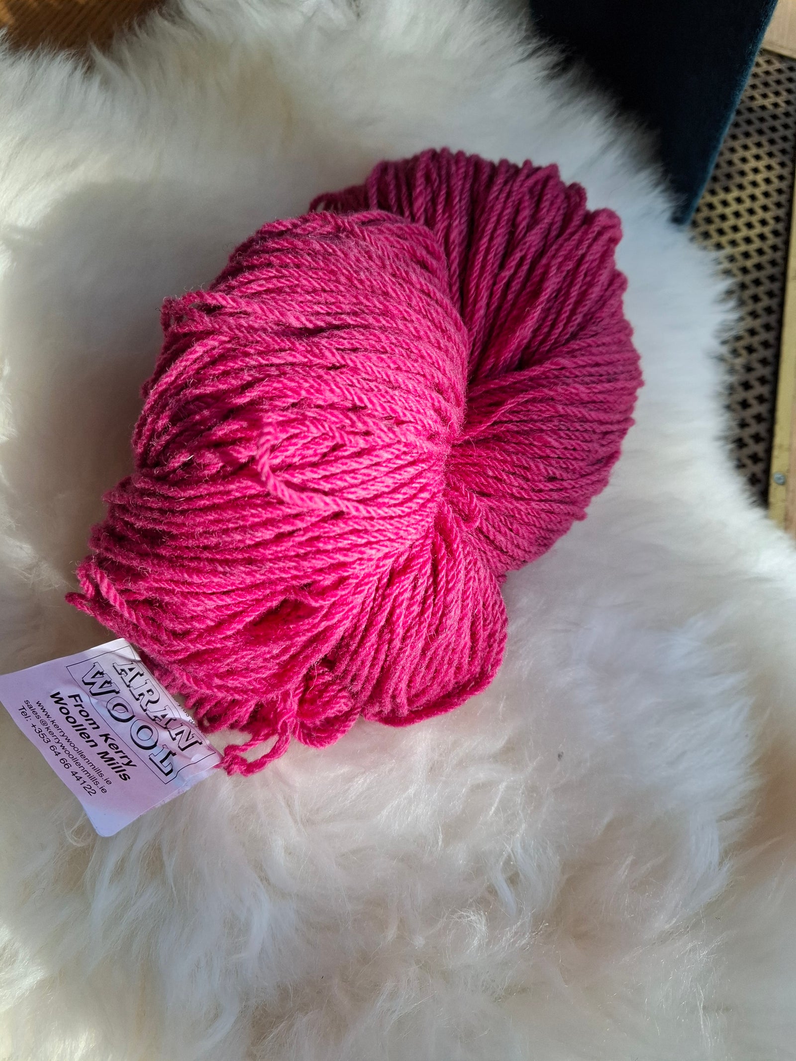 Pink aran wool hotsell