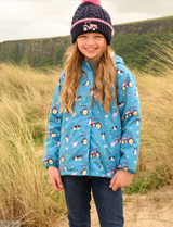 Kids waterproof Coat Freya - Teal Farm Print