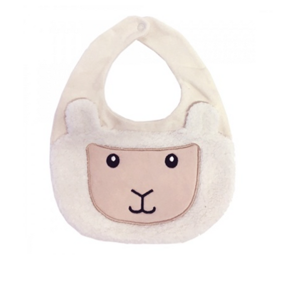 Cream Sheep Baby Bib