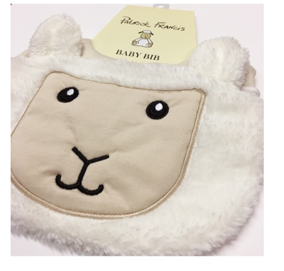 Cream Sheep Baby Bib