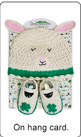 Baby Lamb Knitted Hat & Bootie Set