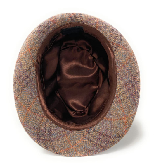 Brown Wool Check Tweed Trilby Hat - Winstone