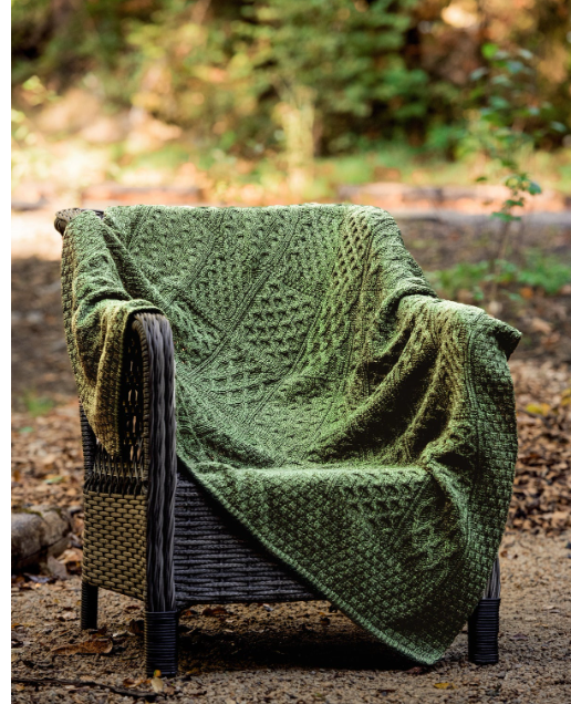 Merino Patchwork Throw | Green