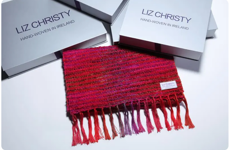 Designer Scarf – Boucle – ‘Japanese Bridge’ – Berry Crush