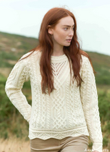 SCALLOP LACE STITCH SWEATER C5586