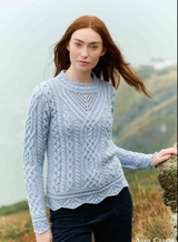 SCALLOP LACE STITCH SWEATER C5586