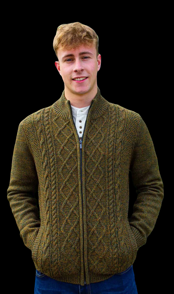 Mens Zip Cardigan Connemara