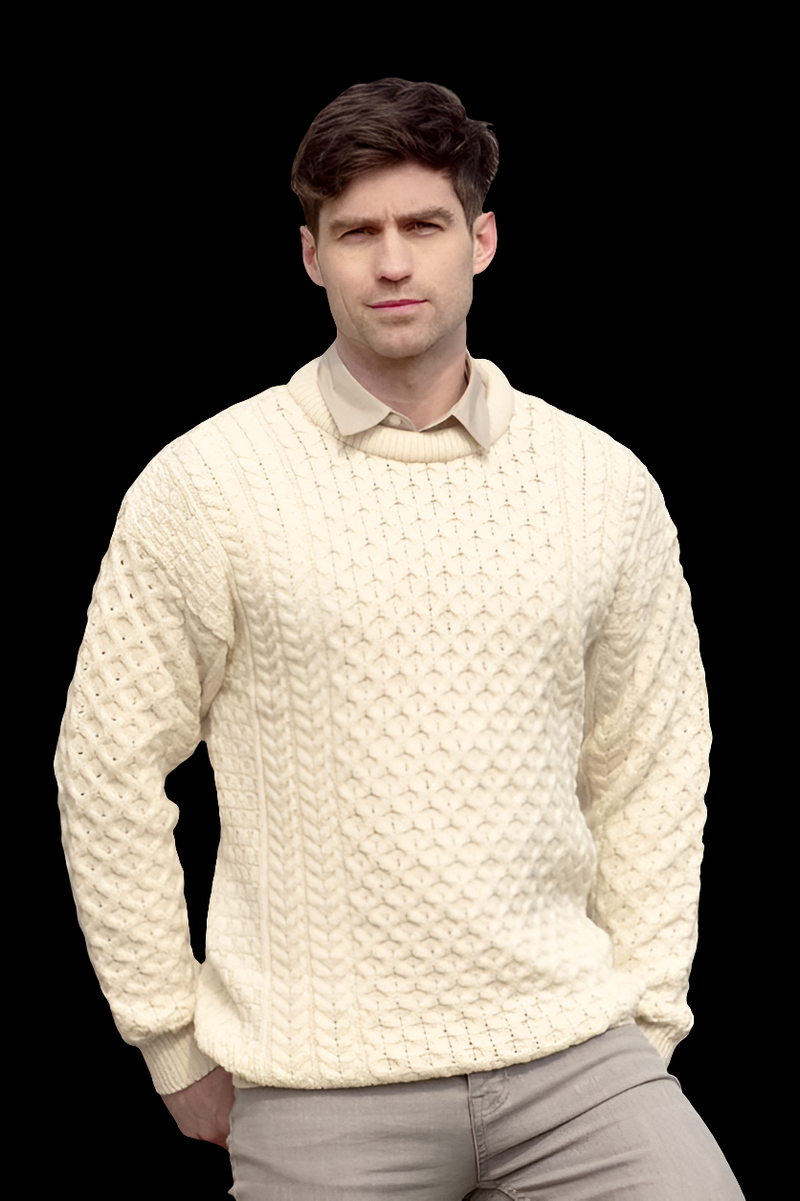 Merino Aran Crewneck Sweater C1949