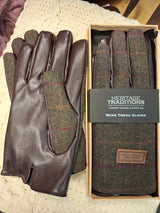 Mens Tweed Stud Gloves