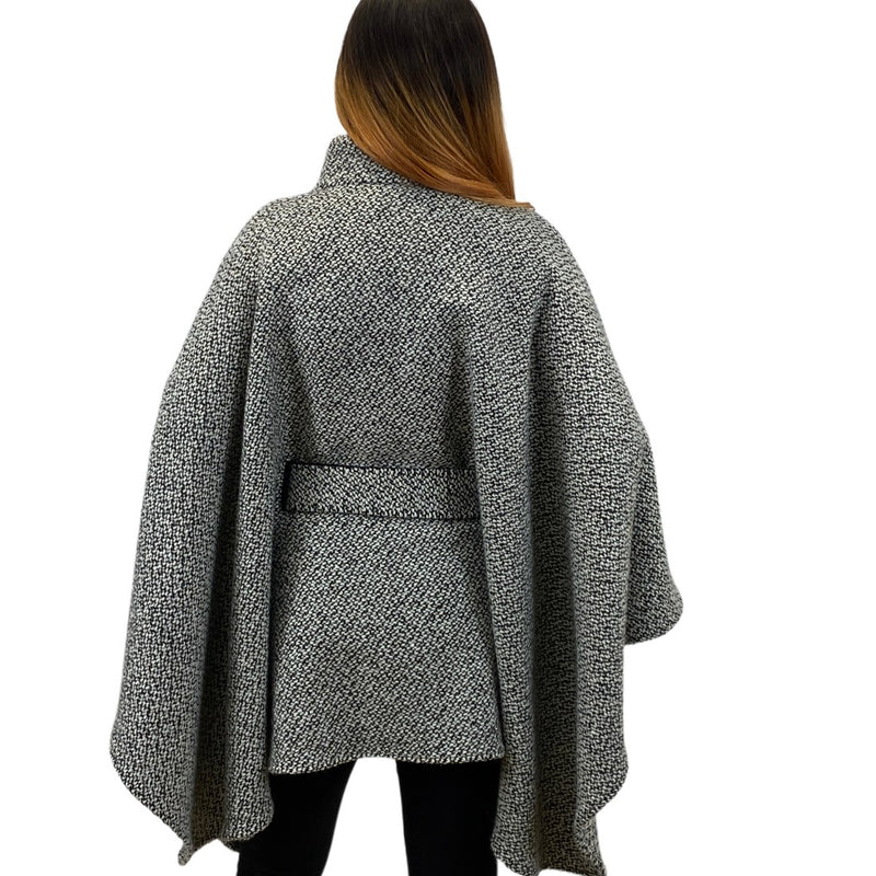 Wool Tweed Cape with Belt