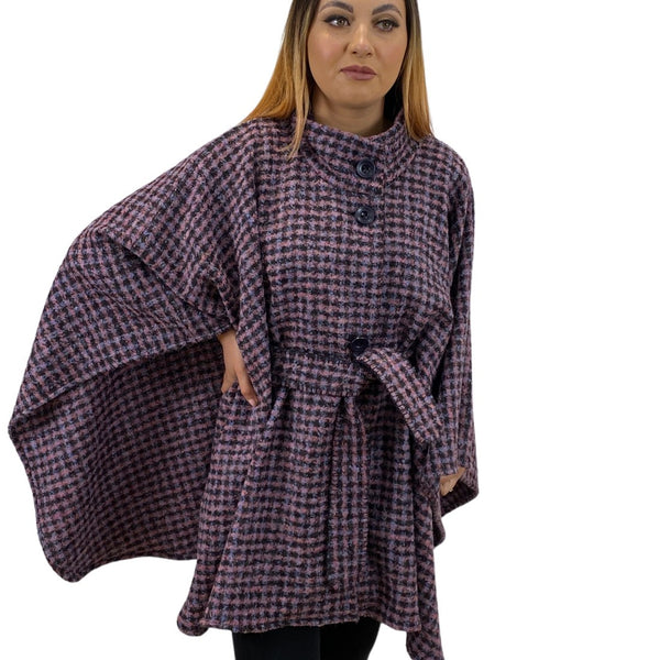 Wool cape with belt