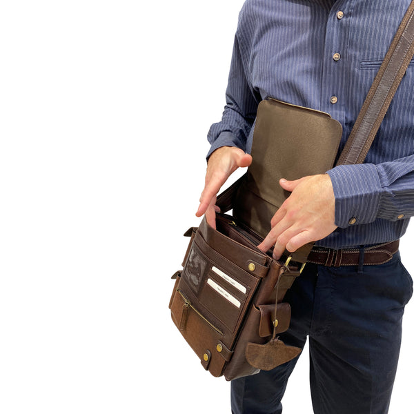 Brown leather, Men's Bag