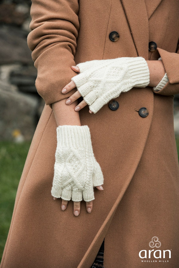Handknit Aran Fingerless Gloves