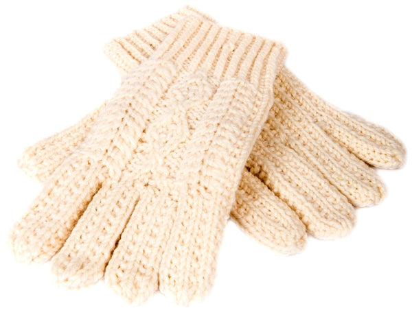 Aran Handknit Merino Gloves