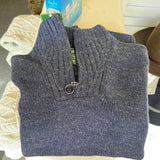 1/4 Zip Mens Sweater Doolin Blue