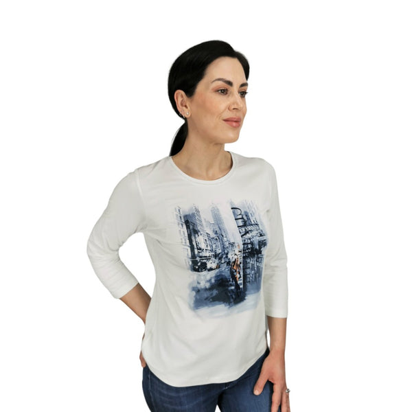 T Shirt by Adare Off Woollens 45-123301 White Moden Rabe – 601